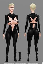 female full-length_portrait full_length model_sheet nihilophant skimpy_clothes solo standing