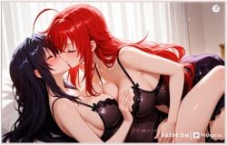 2girls ai_generated akeno_himejima girl_on_girl high_school_dxd lesbian_couple lesbian_domination lesbian_focus lesbian_kiss lesbian_sex rias_gremory rias_x_akeno yuri yuri yuri