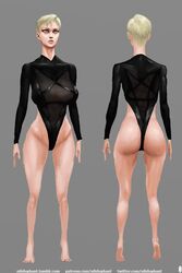 female full-length_portrait full_length model_sheet nihilophant skimpy_clothes solo standing