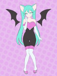 2025 2d animal_ears blue_eyes blue_hair breasts breasts eyelashes female female_only girl_only girly gloves hatsune_miku rouge_the_bat_(cosplay) sexy skinny tails thin_waist tight_clothing tnkii waist