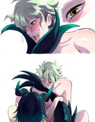 2boys biting gay malleus_draconia ryuichirouart sebek_zigvolt twisted_wonderland