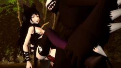 3d animated beowolf_(rwby) black_socks blake_belladonna breasts devilscry faunus female gradient_socks grimm_(rwby) interspecies male missionary nude penis purple_socks pussy rape rooster_teeth rwby socks source_filmmaker thigh_socks thighhighs