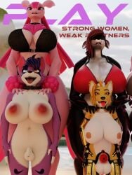 3:4 3d_(artwork) abel_(haolde) absurd_res anthro barbell_piercing big_breasts bikini breasts canid canine canis chastity_cage chastity_device circular_barbell_piercing clothing collar cover digital_media_(artwork) domestic_dog dominant dominant_female ear_piercing ear_ring english_text facial_piercing female feminization fictional_magazine_cover fish futanari genitals group haolde haolde_(character) hi_res huge_breasts industrial_piercing intersex looking_up lovander magazine_cover mammal marine mechanical_arm mechanical_leg mtg_crossgender mti_crossgender nipples nose_piercing nose_ring nude open_mouth pal_(species) palworld penis penis_size_difference piercing pocketpair ring_piercing rule_63 septum_circular_barbell septum_piercing shark size_difference small_penis smile smutty_(n'hornyxvi) swimwear text tongue tongue_out two-piece_swimsuit wolf