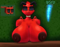 1girls anthro areolae bee big_breasts breasts disco_bee_(grow_a_garden) female furry grow_a_garden kiriux nipples reference_image roblox roblox_game self_upload solo