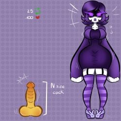 alternate_costume big breasts darkxmoza_off female female_only measurements murder_drones size_comparison size_difference uzi_(murder_drones) wide_hips
