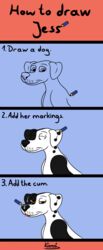 black_lab-dalmatian-mix canine canine cum drawing female feral jess_(kinaj) kinaj mammal step_by_step tongue