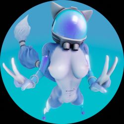 anthro armor armwear body_writing breasts clothing faceless_character faceless_female female gesture hand_gesture handwear headgear helmet krystal_(star_fox) latex latex_clothing latex_handwear latex_legwear legwear nintendo sanomaly solo star_fox thigh_highs v_sign warfare_krystal