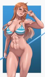 athletic_female fluffydus muscular_female nami_(one_piece) one_piece tagme