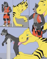 2017 animal_genitalia animal_penis anthro anthro_on_feral ass canine collar comic digitigrade dragon duo erection feral fur furry glomp greypolf highres interspecies licking male mammal nude open_mouth oral penis prevore saliva sex simple_background size_difference smile standing sucking surprise teeth tlan_atolm tongue tongue_out wolf wolfywetfurr_(artist) yaoi zoophilia