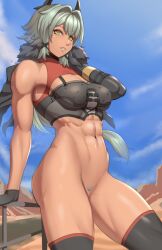 athletic_female caesar_king_(zenless_zone_zero) fluffydus muscular_female tagme zenless_zone_zero