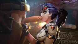 1boy 1girls 3d alternate_costume animated ball_fondling balls big_penis cole_cassidy erection fellatio female huge_cock large_penis light-skinned_male male no_sound oral overwatch penis source_filmmaker straight talon_widowmaker tastytextures testicles video widowmaker