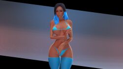 3d absurd_res big_breasts bra breasts clothing curvy_figure f4 female female_only femscout_(alt_design) light-skinned_female light_skin panties sfm thick_thighs two_tone_hair valve