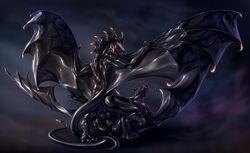 anal anal_sex anthro balls dragon duo erection male open_mouth penetration rakisha rubber sex spread_legs spreading wings yaoi