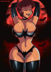 1girls 2025 arm_stockings artist_name ass atomickingboo bat bat_bikini bats big_ass big_breasts bikini blood_moon breasts brown-haired_female brown_hair brown_hair_female brunette_female brunette_hair choker english english_text fangs female female_focus female_only halloween halloween_costume leggings moon mostly_nude mostly_nude_female nude nude_female oc original original_character pixie_cut solo solo_female solo_focus stockings tan-skinned_female tan_body tan_skin text the_besties_(atomickingboo) thick_thighs thighs vampire vampire_girl victoria_ruiz