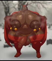 1futa anthro balls big_nipples bobthetanuki breasts brown_body brown_nose canid canine cardinal_richelieu_(muskehounds) christianity clothing facial_hair futanari genitals hat headgear headwear hi_res intersex jockstrap mammal moustache musclegut muscular muscular_anthro muscular_thighs nipple_piercing nipples penis piercing red_clothing red_hat red_headwear religion robe steam steaming underwear