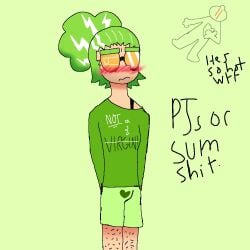 glasses green_hair gummyandthedoctor scientist transgender