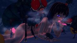 1girls 3d 3d_(artwork) blowjob breasts cave cock female female_on_feral flies fly human_on_feral insectophilia insects interspecies koikatsu legs sweat sweating xboxking37 zoophilia