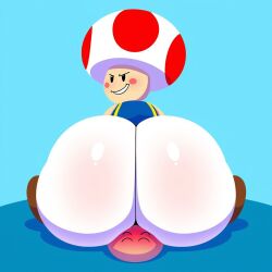 ai ai_generated big_ass big_ass_(male) big_butt facesitting huge_ass huge_butt male male_only mario_(series) solo solo_focus toad_(mario) yellowskittlezz