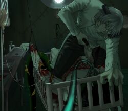 eroguro franken_stein glasses gore gray_hair guro lizard_tail male male/male medical nonconsensual ocxcanon soul_eater yumeshipping