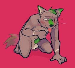 absurd_res animal_genitalia animal_penis anthro balls bodily_fluids canid canine canine_genitalia canine_penis canis cock_and_balls_torture digital_media_(artwork) domestic_dog erection genital_fluids genital_torture genitals hi_res male mammal nude openfracturesday peeing penetration penis simple_background solo urethral urethral_penetration urine watersports wetting