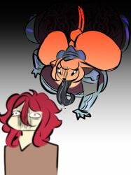1girls anthro dongwongtang female huge_ass huge_breasts human long_tongue original_character spades_(dongwongtang) tongue tongue_out wall_eyed