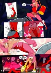 1boy 1girls amy_rose anthro assisted_exposure breasts comic dialogue eggrobo fight gameplay_mechanics hammer hedgehog imminent_rape imminent_sex mechanical_penis mechanical_tentacles page_12 penis pheromones piko_piko_hammer pussy ripping_clothing robot sonic_(series) straight tagme tentacle underrock