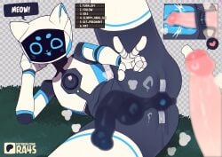 absurd_res anal anthro balls bodily_fluids cum cum_inside duo ejaculation erection felid feline foreskin gay gay_male genital_fluids genitals gesture hand_gesture heart_symbol hi_res kerfus machine male male/male mammal penis ra4s raised_leg robot screen screen_face sex tagme uncircumcised v_sign voices_of_the_void yaoi