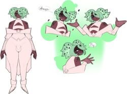 1boy bulge dark-skinned_femboy dark-skinned_male dark_skin dongwongtang femboy green_hair ice_cream_humanoid male mint_chocolate_chip original_character tracy_(dongwongtang)