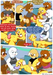 absurd_res anal anal_fingering anthro ass assisted_sex bear begging_for_more begging_for_sex being_watched blush bodily_fluids bondage bondage bound canid canine canis comic cuff_(restraint) cum cum_in_ass cum_inside cum_on_butt cum_on_sofa deer domestic_dog dragon english_text fingering furniture genital_fluids genitals group group_sex hand_on_butt hand_on_penis handcuffs hands_behind_back hands_on_stomach hi_res holding_leg holding_leg_up lagomorph leaking_cum leaking_precum leporid looking_at_another male male/male mammal metal_cuffs mythological_creature mythological_scalie mythology ohfourmouse owo penis precum rabbit requesting restraints scalie sex sex_request sofa text
