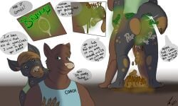 anal anal_sex anthro anus canid canine canis duo fart feces feces_on_penis feces_pile fox genitals hi_res male male/male mammal penetration penis scat sex tekothedino wolf
