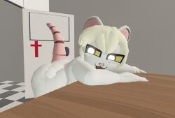 3d 3d_(artwork) anthro anticipation ass ass_focus awk33368_(artist) blonde_hair cute cute_face female furry furry_only hospital lorna_(terrible_mouse) mouse mouse_girl on_table rec_room recroom screenshot short_hair smiling tail terrible_mouse