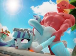 1boy 1girls 3d ambiguous_penetration anthro ass big_ass big_breasts big_macintosh_(mlp) blonde_hair blue_body breasts clenched_teeth cloud equine eyes_closed face_down_ass_up fishnet_armwear fishnet_legwear fishnets friendship_is_magic furry furry_only hetero hooves-art legwear looking_pleasured muscular muscular_male my_little_pony nude nude_female nude_male outdoor_sex outdoors png red_body sex sky sonata_dusk straight straight_sex sun sunglasses sunglasses_on_head sunlight thick_thighs thighhighs top-down_bottom-up two_tone_hair two_tone_tail wide_hips