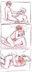 agglebum ambiguous_penetration bigger_penetrating_smaller blush canon_couple comic gay gay_sex kissing_hand kissing_neck love male miyano_yoshikazu moan moaning moaning_in_pleasure moaning_name moaning_on_cock panels riding riding_penis sasaki_shuumei sasaki_to_miyano side_view sketch smaller_penetrated surger transgender transgender_man vaginal_penetration yaoi