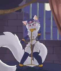 anonymous_artist bondage bondage chains drawfag feline feline female female_only furry furry_female gold_(metal) gold_chain gold_shackles headwear long_gloves luxia_dansatoru nipple_piercing oc oc_only piercing sex_slave shackled shackled_ankles shackled_wrists shackles slave slave_bikini slave_collar slave_outfit slavegirl stockings