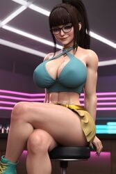 1girls 3d 3d_(artwork) abs ai ai_generated big_ass big_breasts brown_hair brown_hair busty glasses legs_crossed madz(oc) muscular muscular_female ponytail radnsad slim_thick solo solo_female solo_focus tagme thick_ass thick_thighs