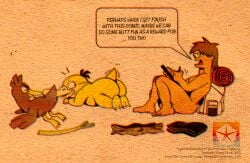 2025 anatid anseriform artist_logo ass avian backpack beak bird bottomwear cargo_shorts clothing cmyk comic copyright_name copyright_symbol dialogue digital_drawing_(artwork) digital_media_(artwork) duck english_text farfetch'd feathers feet feral food game_freak generation_1_pokemon group hi_res hoosierman9911a human imminent_sex jon_(hoosierman9911a) leek logo male male/male mammal membrane_(anatomy) moobs nintendo nude onion plant pokemon pokemon_(species) presenting presenting_hindquarters psyduck shirt shorts simple_background speech_bubble symbol tail text toes topwear trio vegetable webbed_feet wings