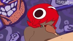 :3 boobjob boobs_bigger_than_head breasts gummy_worm_confecti licking_penis pizza_tower sharp_teeth stewiebrian_(artist) sticking_out_tongue sugary_spire tagme the_confecti_gals_(stewiebrian) titjob titjob video