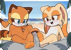 1boy 2girls 3_toes anon anthro anthro_female anthro_focus beach blue_eyes blush brown_eyes bunguy completely_nude completely_nude_anthro completely_nude_female cream_the_rabbit cub dipstick_ears double_footjob duo_focus eyelashes facial_tuft feet female_focus female_on_human ffm_threesome flat_chest flat_chested floppy_ears footjob fur furry furry_female gaturo genitals grey_body grey_skin human human_male human_on_anthro human_pov interspecies lagomorph leporid long_ears male_human male_human/female_anthro male_on_anthro male_pov mammal marine_the_raccoon multicolored_ears multicolored_face multicolored_skin multiple_girls nipples nude nude_anthro nude_female ocean orange_skin outdoors outercourse pov pussy rabbit rabbit_ears raccoon scut_tail sea sega sex short_tail sonic_(series) sonic_the_hedgehog_(series) spread_legs tail tan_body tan_fur tan_skin threesome toes trio tuft two_tone_ears white_skin young young_anthro young_female