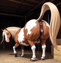 ai_generated anthro bimbo deergirlfit dripping_pussy equine equine_anus equine_genitalia equine_pussy feral gaping_anus gaping_pussy hairy_pussy horse_ears horse_girl horse_tail mare mare_pussy original_character pubic_hair pussy seductive_look slut slutty_face teats udders