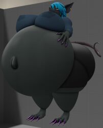 1girls 3d 3d_(artwork) 3d_background 3d_model 3d_render animal_ears anthro anthro_female anthro_focus anthro_only big_breasts black_fur blue_hair blue_hair_female breasts fat fat_anthro fat_belly fat_female female female_focus female_only furry furry_female furry_only fursona huge_breasts hyper_pregnancy kingofthekabuto maddie_rattie murine no_humans obese obese_anthro obese_female oc original original_character overweight_anthro overweight_female pregnant queenofthekabuto rat rat_ears rat_girl ready_to_pop rodent solo tagme thick_thighs trans_woman trans_woman_(lore) transfem wide_hips