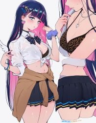 1girls goth goth_girl leopard_print panty_&_stocking_with_garterbelt qiandaiyiyu stocking_anarchy tagme