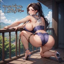 ai_generated balcony big_ass big_breasts bully bullying high_heels milf toy vengeance