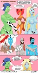 comic comic_page demeter_(destripando_la_historia) destripando_la_historia freyja_(destripando_la_historia) goddess greek_mythology hestia hestia_(destripando_la_historia) kratos poseidon_(destripando_la_historia) the_butcter_show