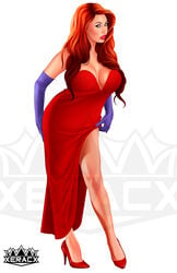 1girls actor actress alternate_version_available artist_logo breasts bust cleavage cosplay curvy_body curvy_figure curvy_hips disney eyelashes eyes fanart female female_focus female_only female_solo high_heels hourglass_figure ismael_rac jessica_rabbit_(cosplay) light-skinned_female light_skin lips pinup pinup_girls pinup_pose porn_star real_person skirt solo solo_female solo_focus summer_brielle watermark white_background who_framed_roger_rabbit wide_hips xeracx