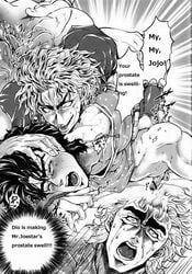 3boys anal_fingering black_hair black_hair_bottom blonde_hair blonde_hair_on_black_hair blonde_hair_top boy_rape censored commentary daisharin dio_brando domination erection fingering forced_yaoi gay jojo's_bizarre_adventure jonathan_joestar light_hair_on_dark_hair male male_only penis phantom_blood prostate prostate_milking rape robert_edward_o_speedwagon testicles yaoi