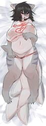 anthro big_breasts breasts clothed clothing dakimakura_design female fish hair huge_breasts kemono looking_at_viewer mammal marine nuko0923 nukochi open_mouth panties shark shirt sketch slightly_chubby smile solo swimsuit thick_thighs underwear wet_shirt