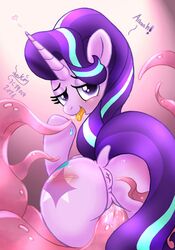 anus blush consensual_tentacles equine friendship_is_magic heart horn horse joakaha mammal my_little_pony penetration pony pussy sex starlight_glimmer tentacle unicorn vaginal_penetration