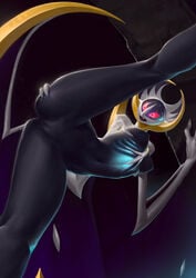 1girls 2017 anthro ass bat bent_over bioluminescence black_body breasts eosphorite fangs female glowing hand_on_ass hi_res legendary_pokemon looking_back looking_through_legs low-angle_view lunala mammal membranous_wings navel nintendo nipples nude open_mouth pokemon pokemon_sm pokemorph presenting presenting_hindquarters presenting_pussy pussy red_eyes ribs slim solo tongue translucent_body video_games winged_arms wings yellow_body