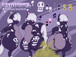 absurd_res animal_humanoid anus anus_focus belly big_belly big_butt big_penis bone butt butt_focus butt_grab circle circle_(marking) circle_background danger fart fart_cloud fart_fetish farting_at_viewer female female/female female_feral feral front_view genitals grey_hair group hair hand_on_butt hi_res huge_belly huge_butt huge_hips huge_thighs humanoid introducing_another introduction large_female larger_feral laudetta_(spikelove15) logo mammal mammal_humanoid mephitid mephitid_humanoid model_sheet multicolored_body nude on_one_leg open_mouth open_smile penis portrait purple_body rear_view side_view size_difference skull skull_head skunk skunk_spray skunk_tail smaller_female smile smiley_face spikelove15 spread_anus spreading standing symbol_on_thigh thick_thighs three-quarter_view trio wide_hips