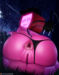 1girl 1girls 3d anus ass ass_focus back_view background black_panties detailed_background female female_focus female_only forest forest_background forsaken_(roblox) hat hi_res huge_ass kneeling linus06050 looking_at_viewer looking_back_at_viewer naked naked_female night nude nude_female outdoors panties pink_body pink_skin presenting presenting_hindquarters pussy roblox roblox_game robloxian robot robot_girl self_upload solo solo_female solo_focus tail tv_head underwear vagina veeronica vulva
